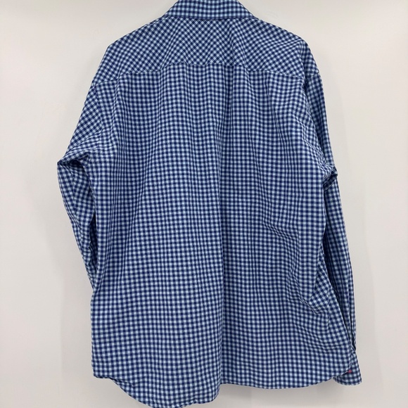 Jared Lang Shirt Men 3XL Blue Check Long Sleeve Button Up Lightweight Cotton - Picture 5 of 12